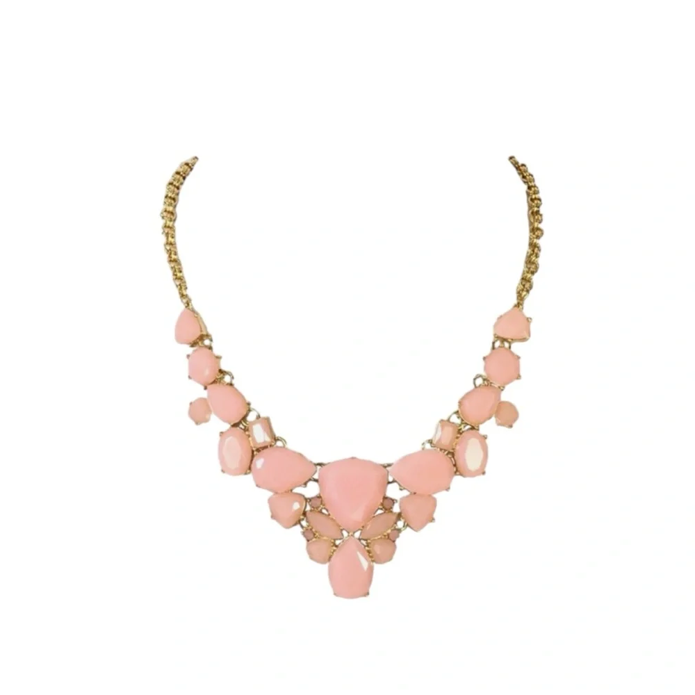 NWT Kate Spade Women’s Chunky Peach Stone‎ Statement Necklace 12K Gold Plated